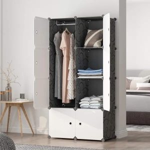 8 Cube Organizer Stackable Plastic Cube Storage Shelves Design Multifunctional Modular Closet Cabinet With