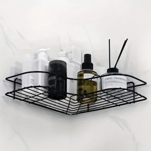 1pc Wall Mounted Bathroom Shelf, Shower Caddy Rack, No Punching Triangle Storage Rack For Bathroom Kitchen