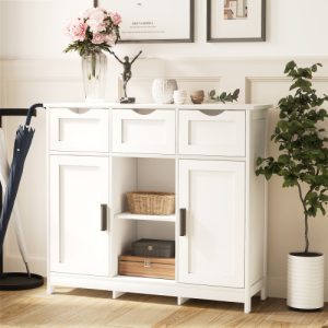 Storage Cabinets, Wooden Floor Cabinet, with Drawers And Shelves Storage Cabinets, Accent Cabinet For Living